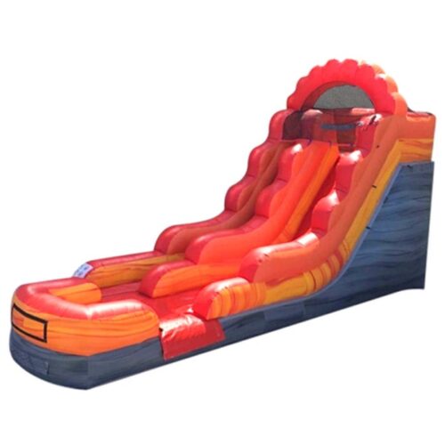 Fire Red Marble Inflatable Water Slide with Blower