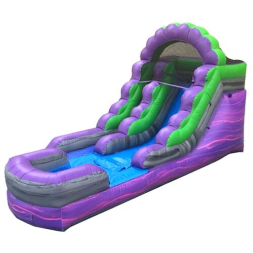 Purple Marble Inflatable Water Slide with Blower