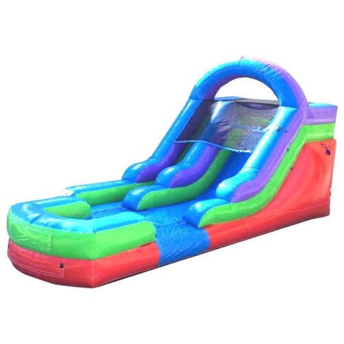 Retro Rainbow Inflatable Water Slide with Blower