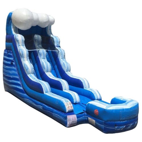 Blue Marble Wave Inflatable Water Slide with Blower