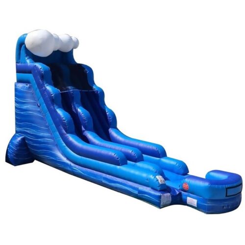 Blue Marble Wave Inflatable Water Slide with Blower