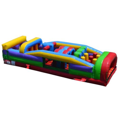 7-Element Retro Inflatable Obstacle Course with Blower