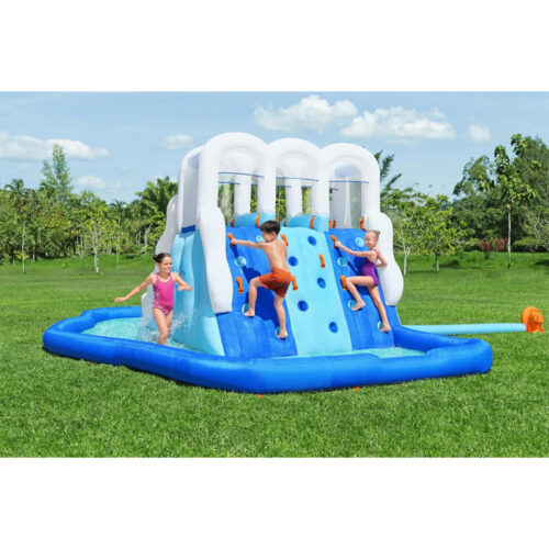 Tidal Trifecta Kids Inflatable Water Park | Inflatable Triple Slide And Splash Pool | Great For Kids Ages 5 And Up