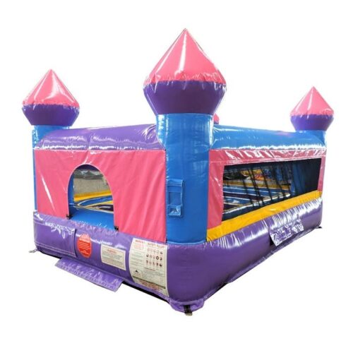 Compact Kids Rainbow Bounce House with Blower