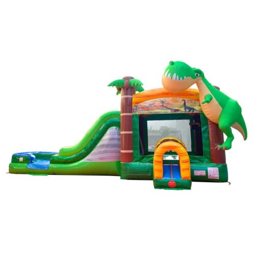 Mega Dinosaur Inflatable Water Slide Bounce House Combo with Blower