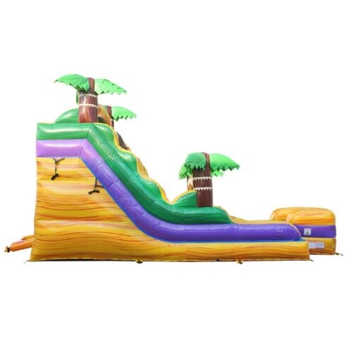 Tropical Yellow Marble Inflatable Water Slide with Blower