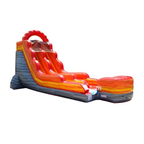 Fire Red Marble Inflatable Water Slide with Blower